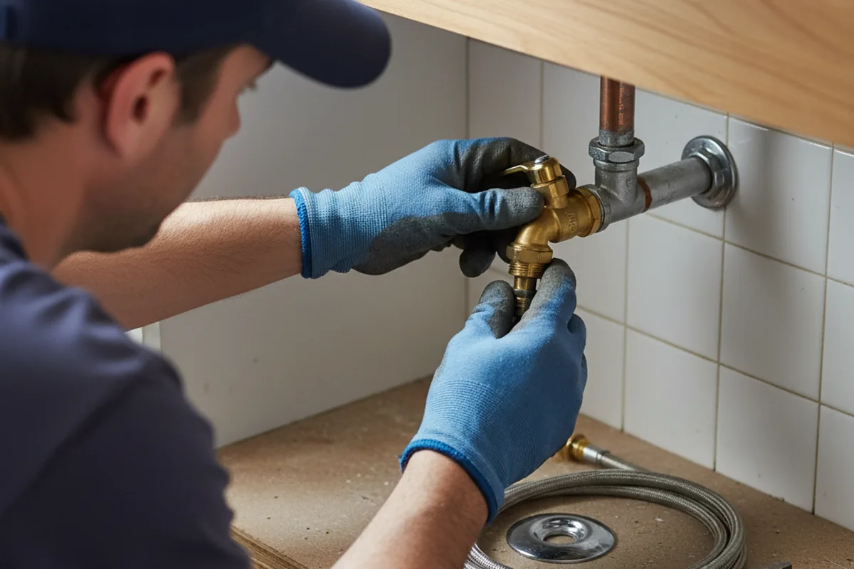 Shutoff valve and fitting work during Well Pump Repair in Meally